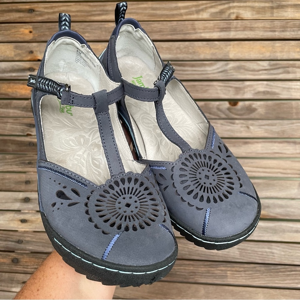 Jambu Shoes Jambu Sunkist Mary Jane T Strap Leather Comfort Shoes Size 8